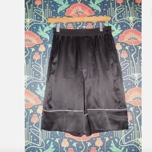 Naked Cashmere Claudette Black Sik Satin Bermuda Pajama Shorts Nwt S